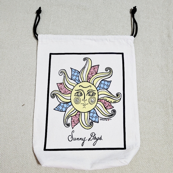 Brighton Handbags - Vintage Brighton Sunny Days Canvas Shoe Dust Tote